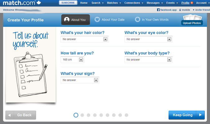Match.com - About You