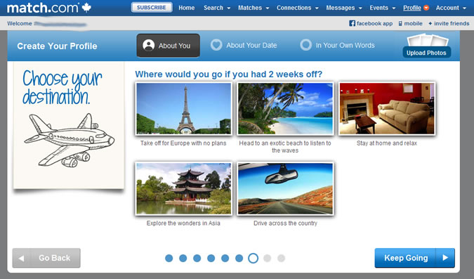 Match.com - Vacation question