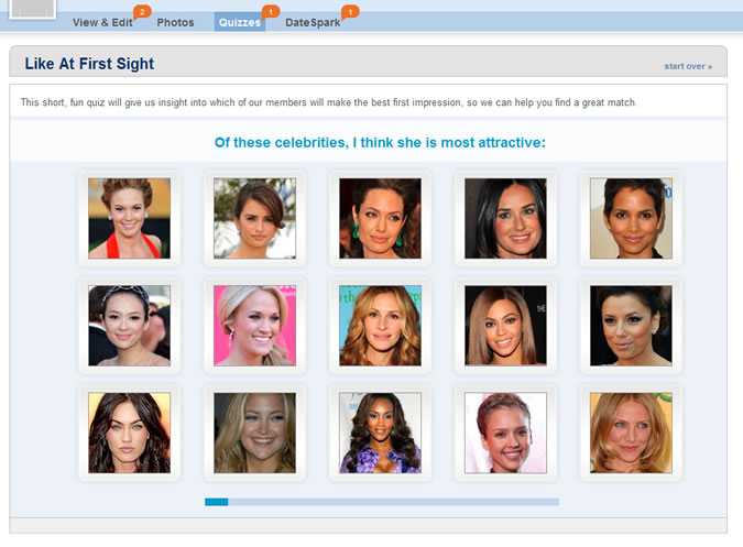 Match.com Quiz - Attractive faces