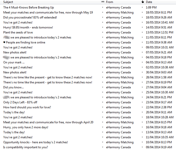 eHarmony Emails